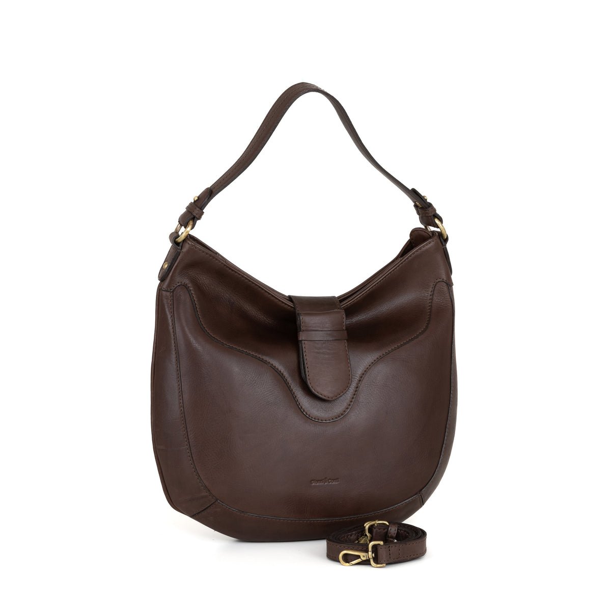 BORSA A SPALLA HILDE Marrone Scuro