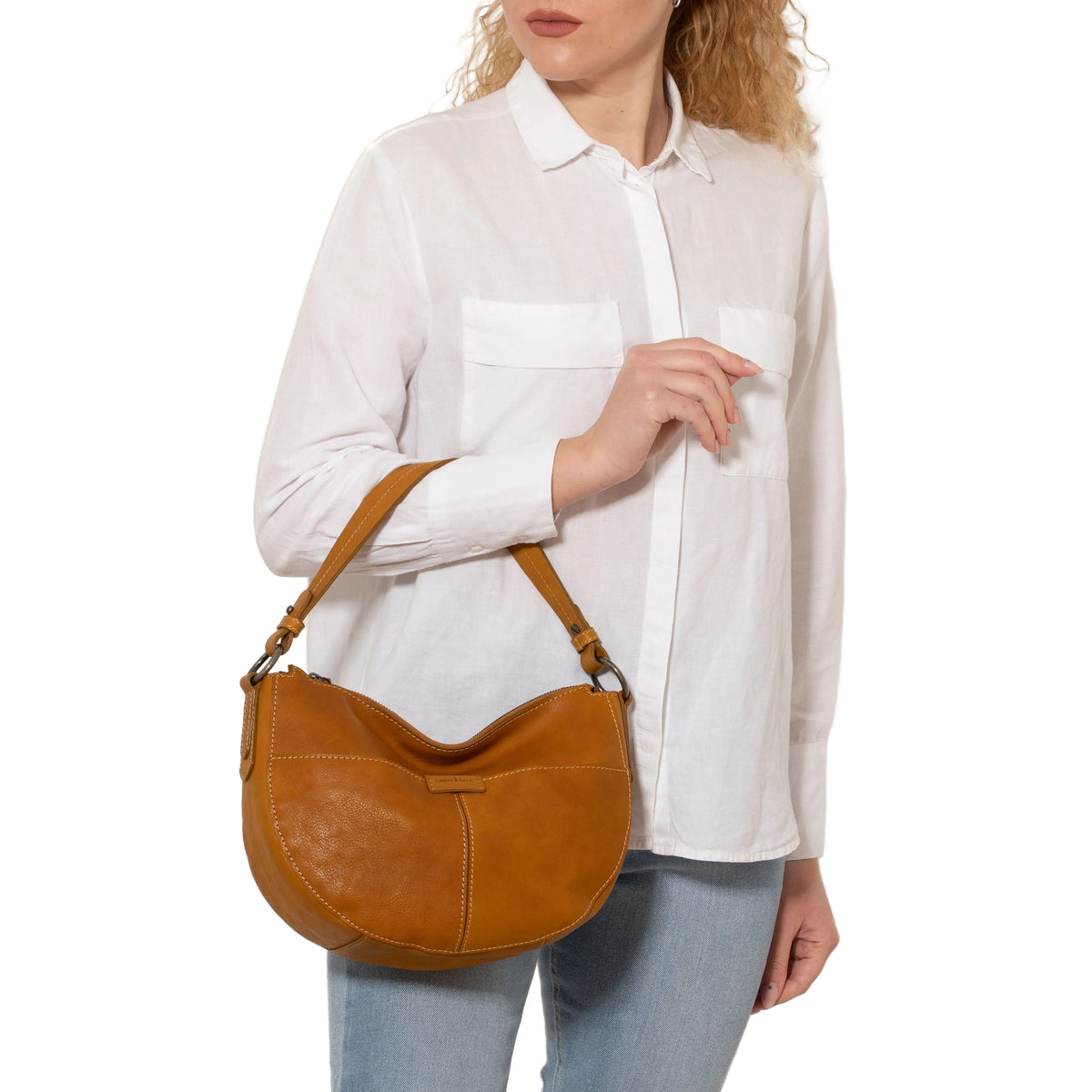 Borsa a spalla Glenda Senape