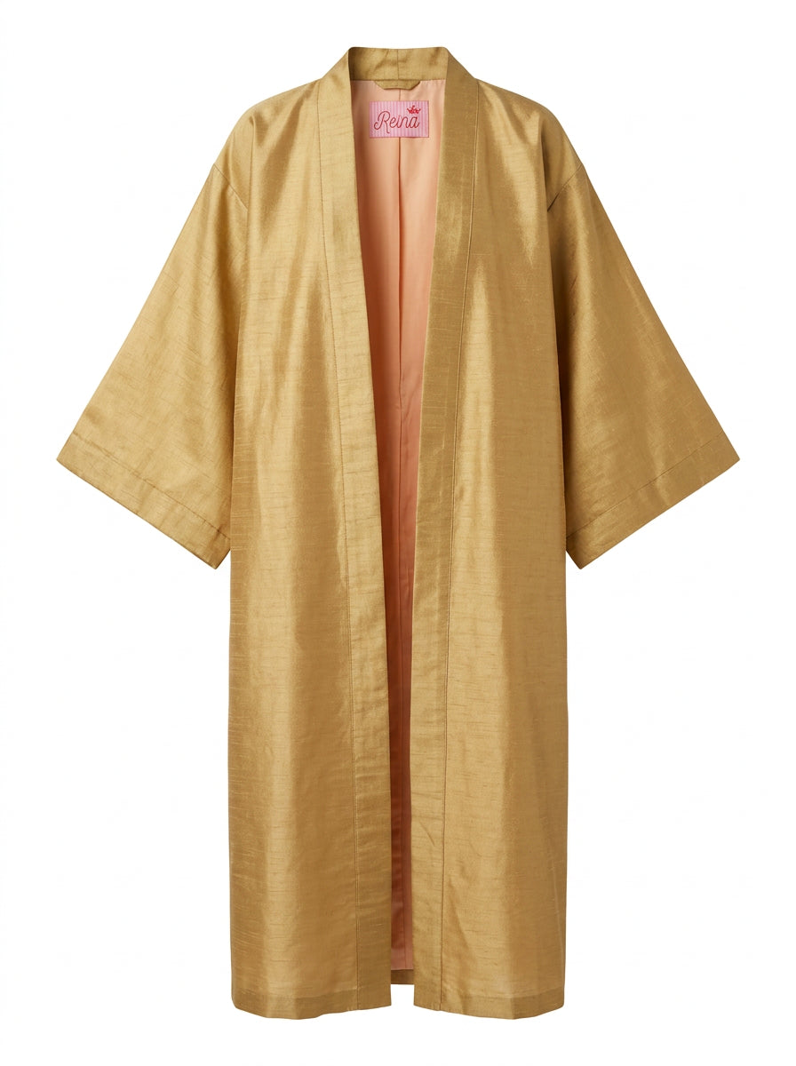 Kimono Gold seta Dupioni Oro