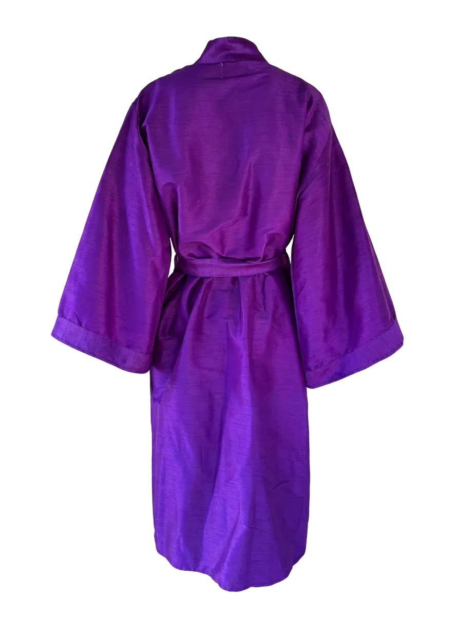 Kimono Purple seta Dupioni Viola