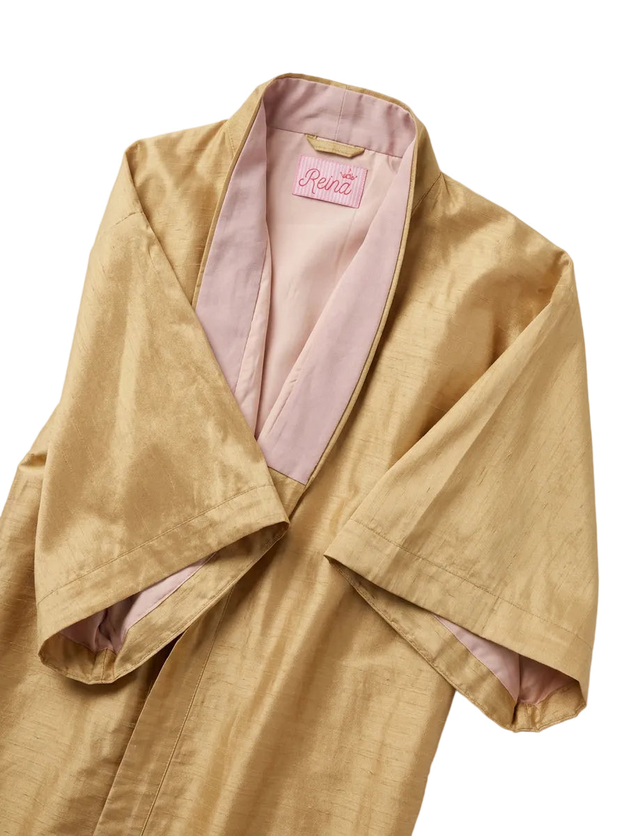 Kimono Gold seta Dupioni Oro