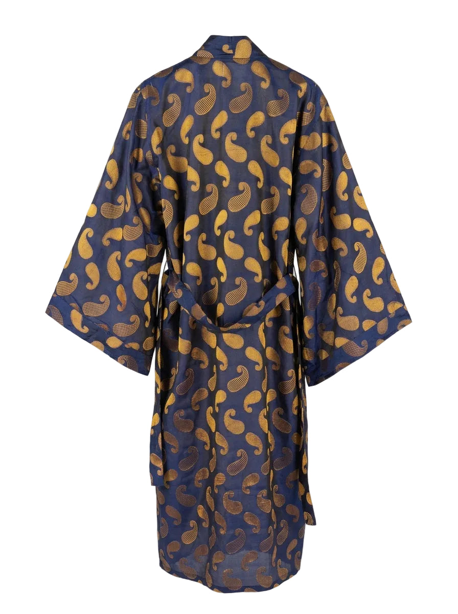 Kimono Brocade Blue Blu-Oro