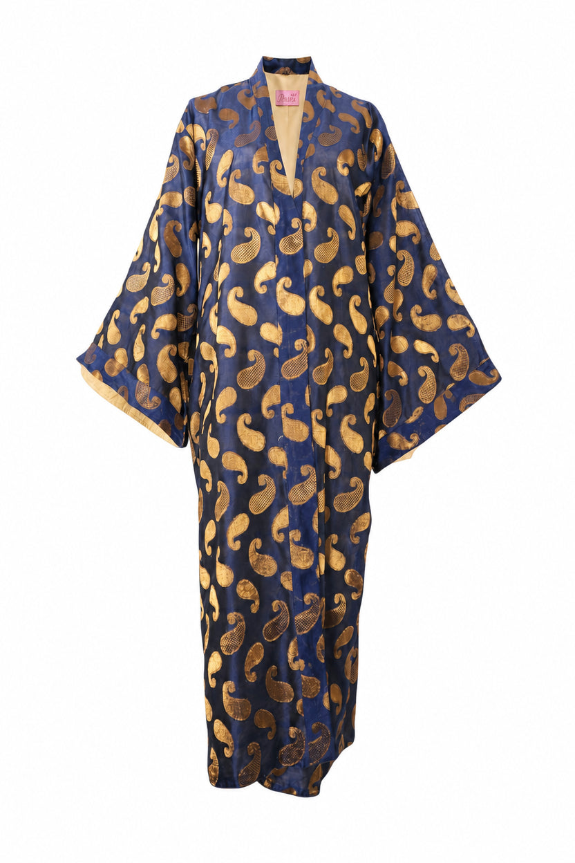 Kimono Brocade Blue Blu-Oro