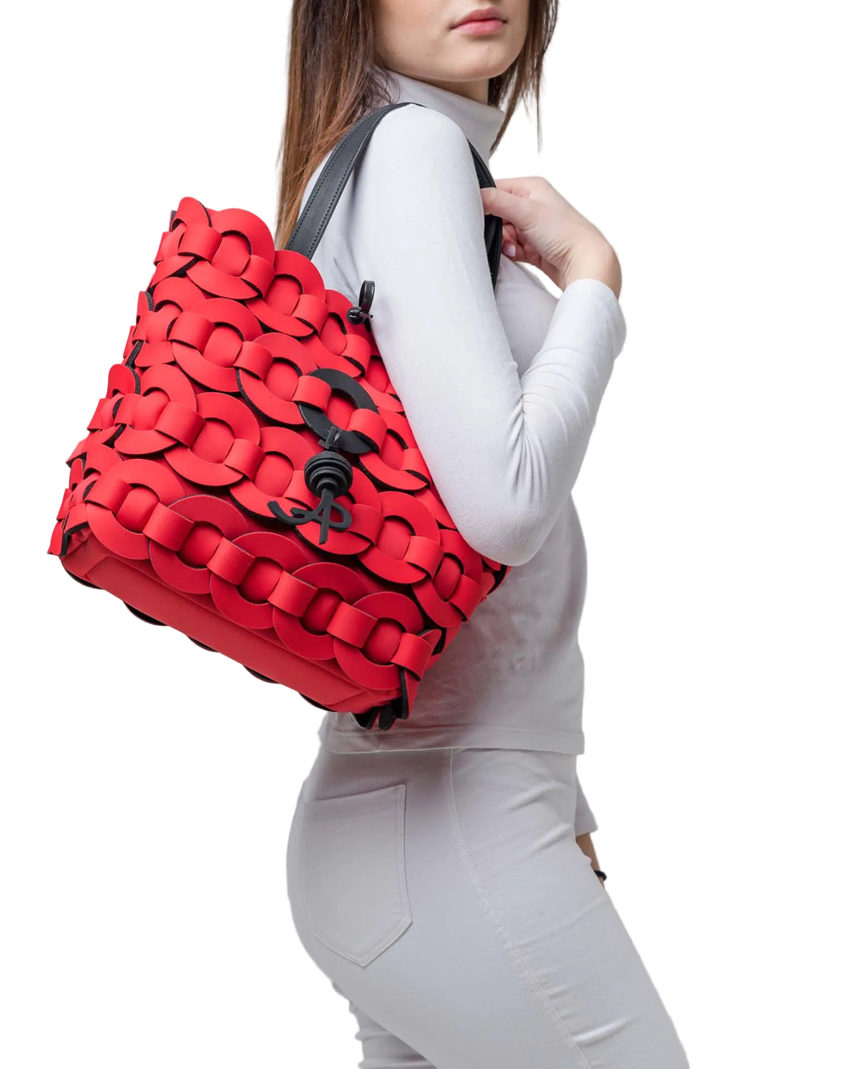 Red neoprene bag