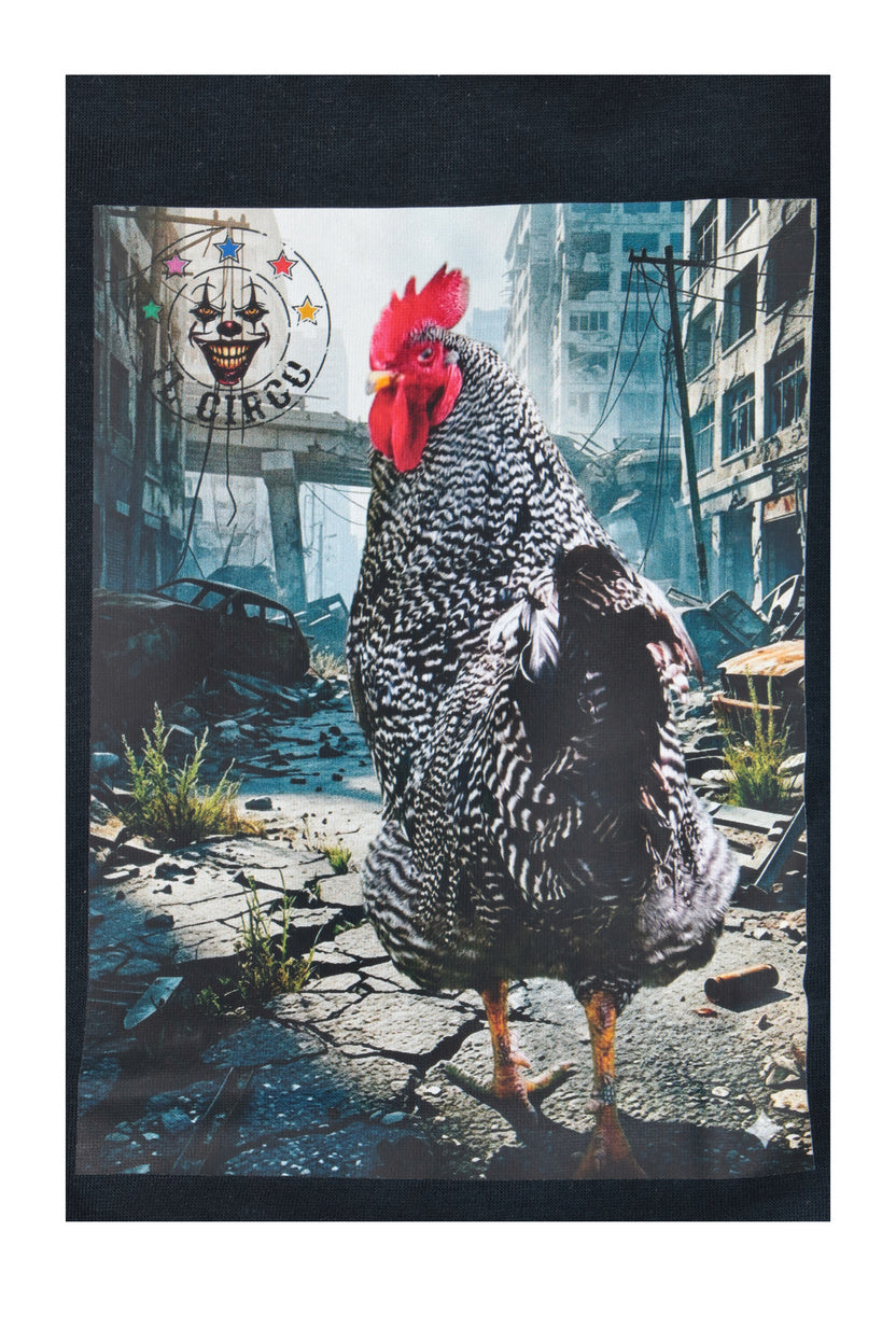 T-Shirt Chicken Feather Navy Blue - IL CIRCO