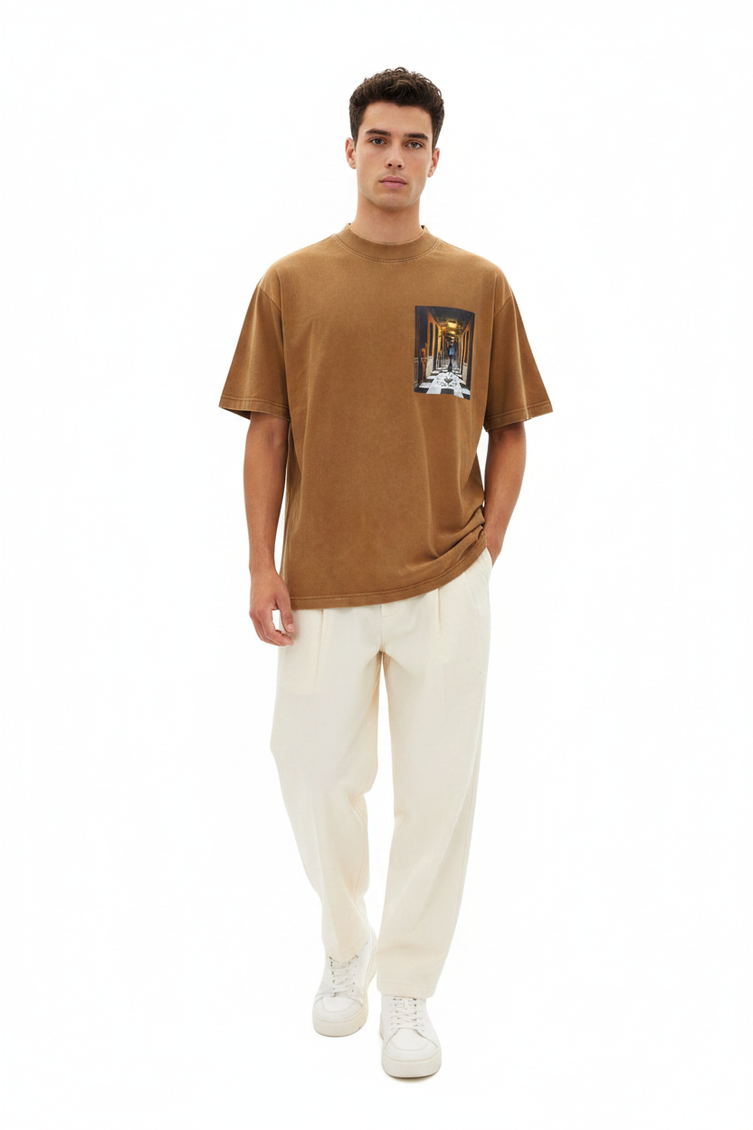 Khaki Corridor T-Shirt - THE CIRCUS