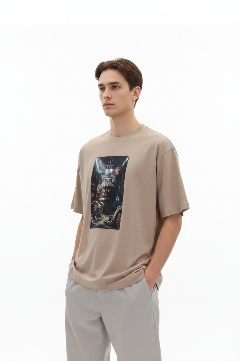 T-Shirt Nave Torre Beige - IL CIRCO