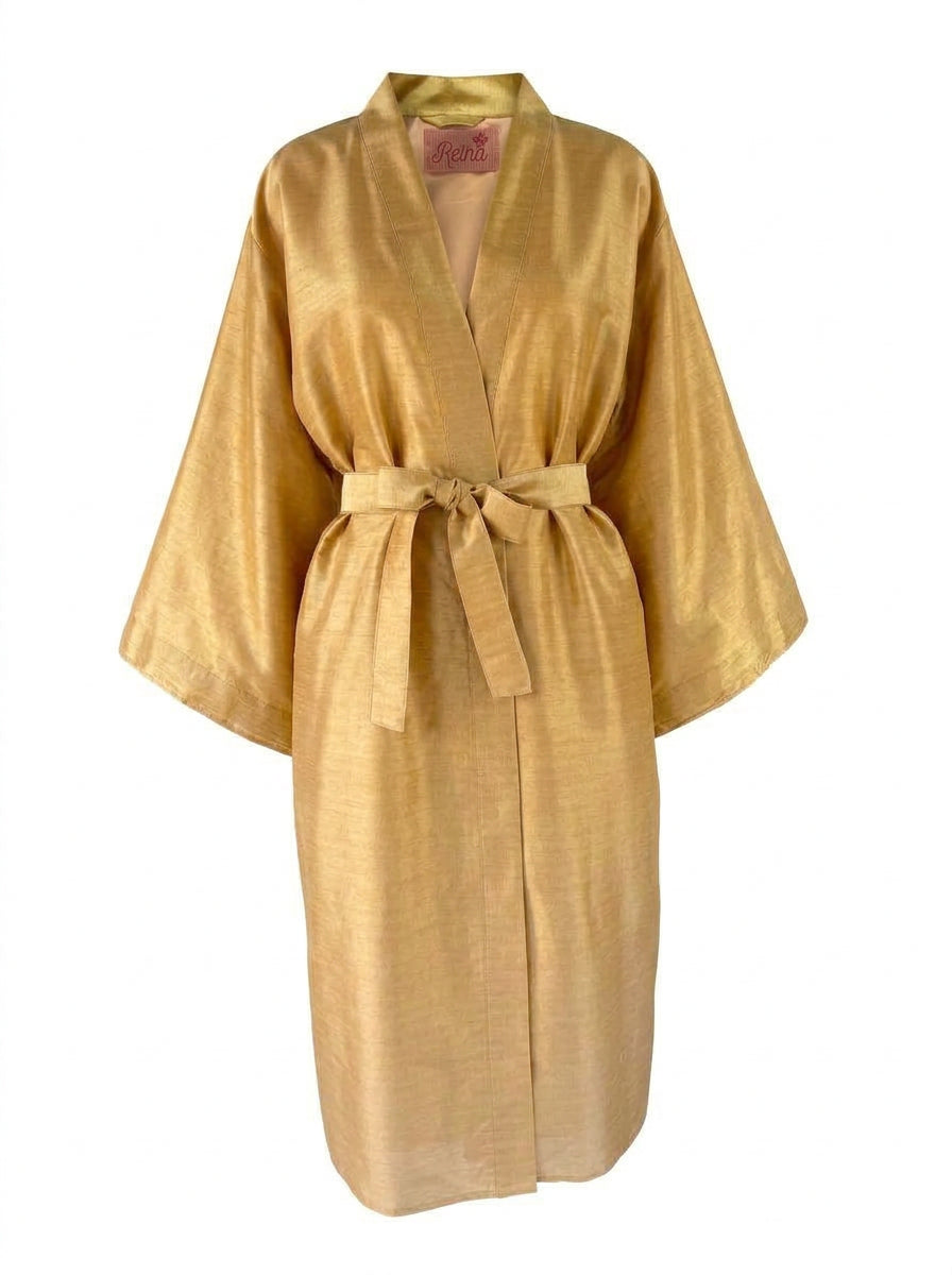 Kimono Gold seta Dupioni Oro