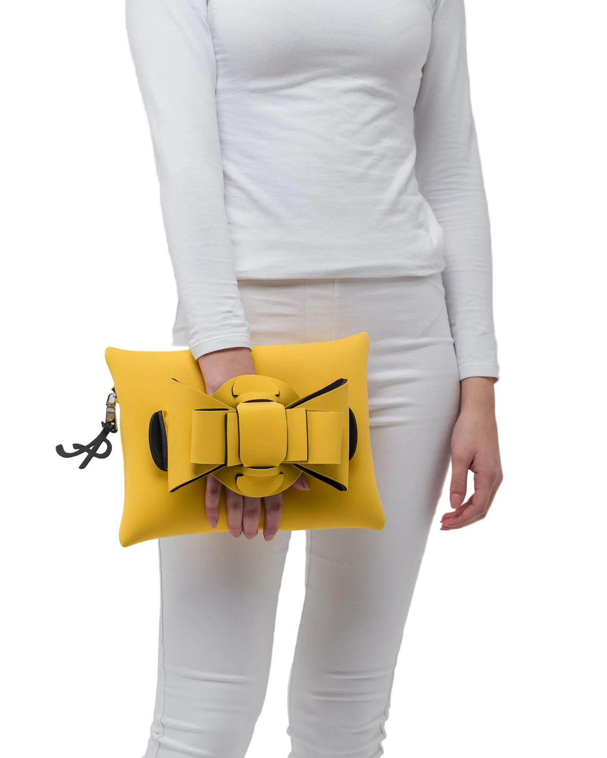 Pochette in neoprene giallo