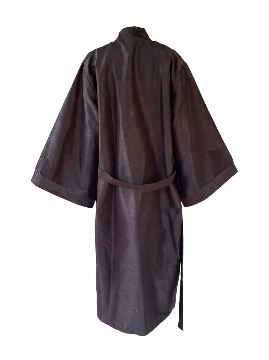 Kimono Black seta Dupioni Nero