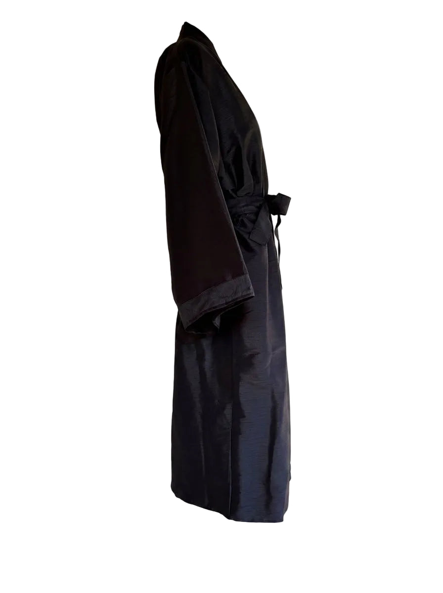 Kimono Black seta Dupioni Nero