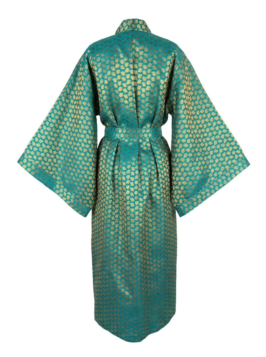Kimono Brocade Green Verde-Oro