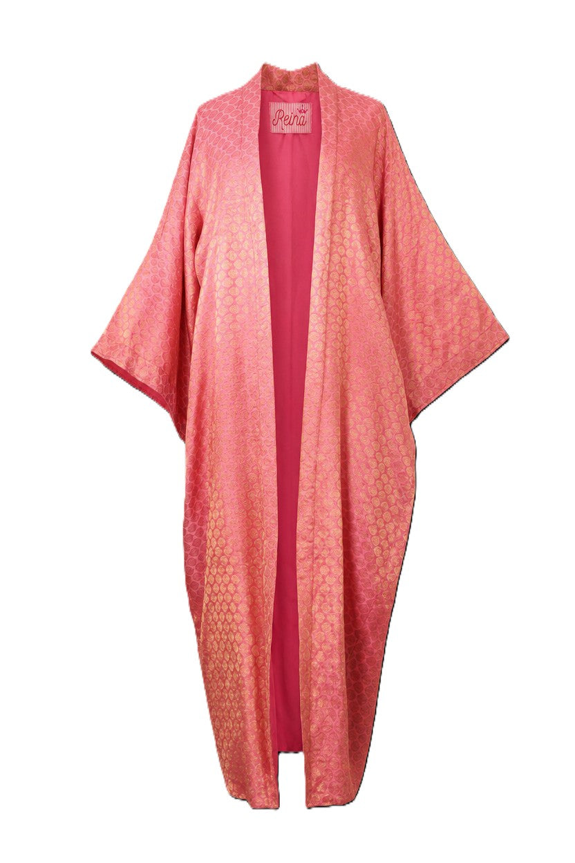 Kimono Brocade pink Rosa-Oro