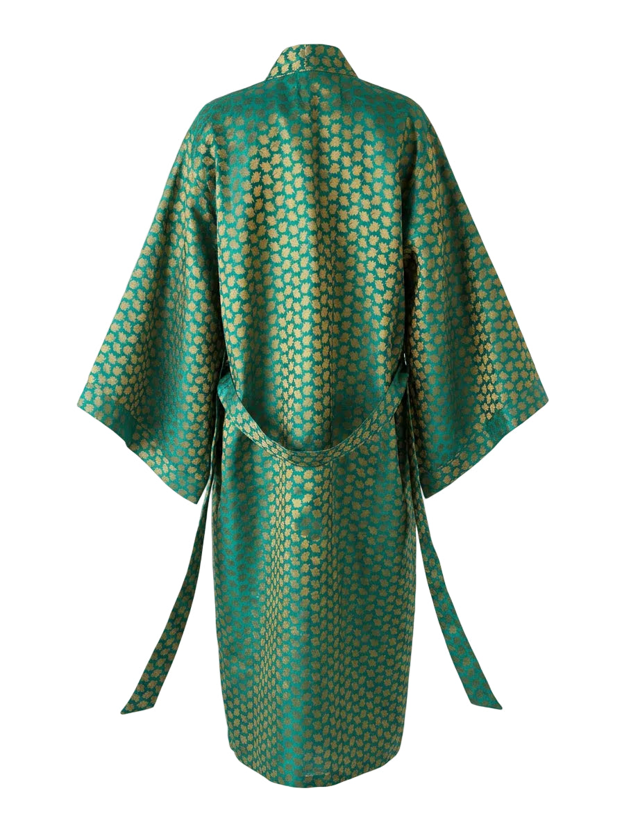 Kimono Brocade Green Verde-Oro
