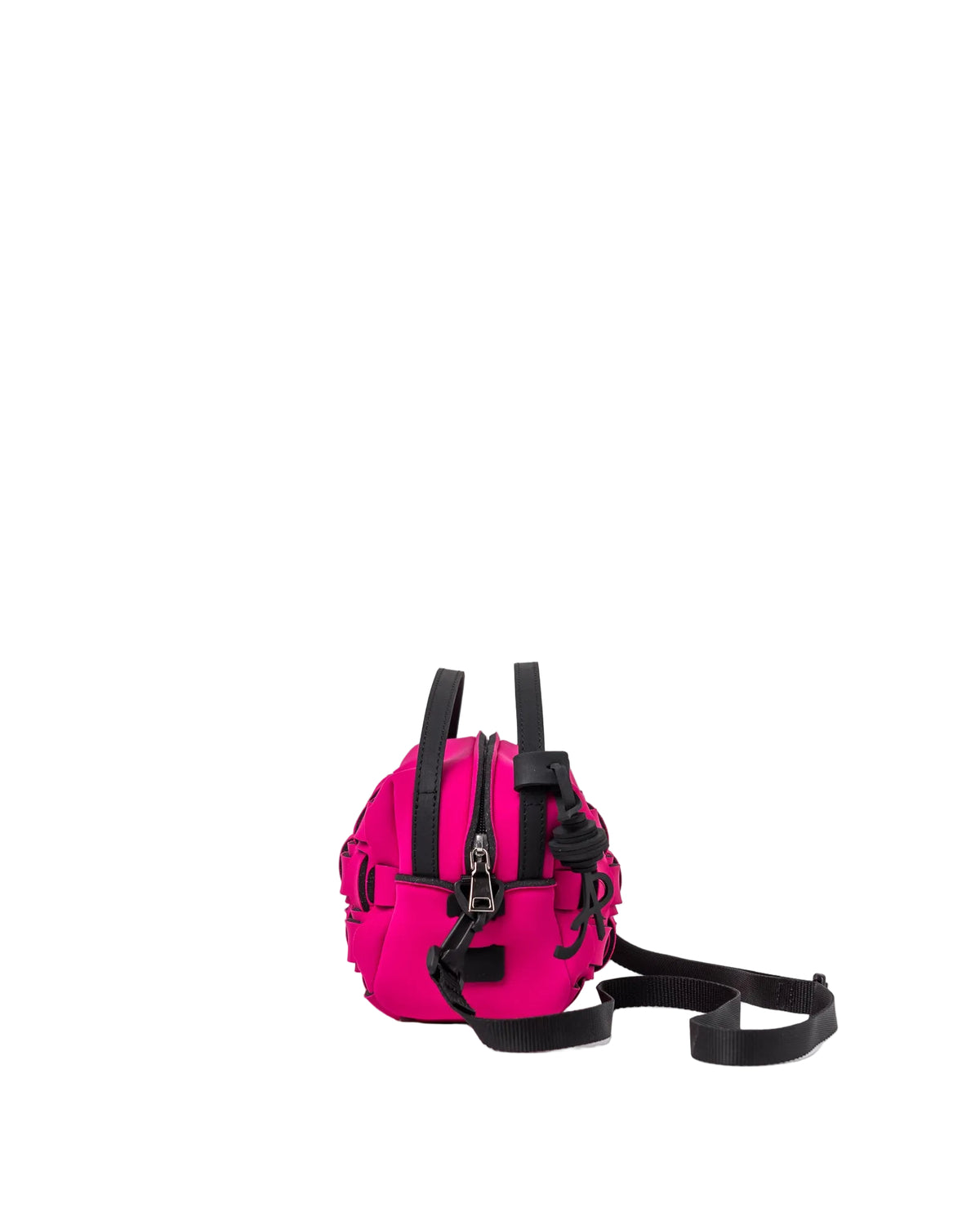 Fuchsia neoprene top-handle bag