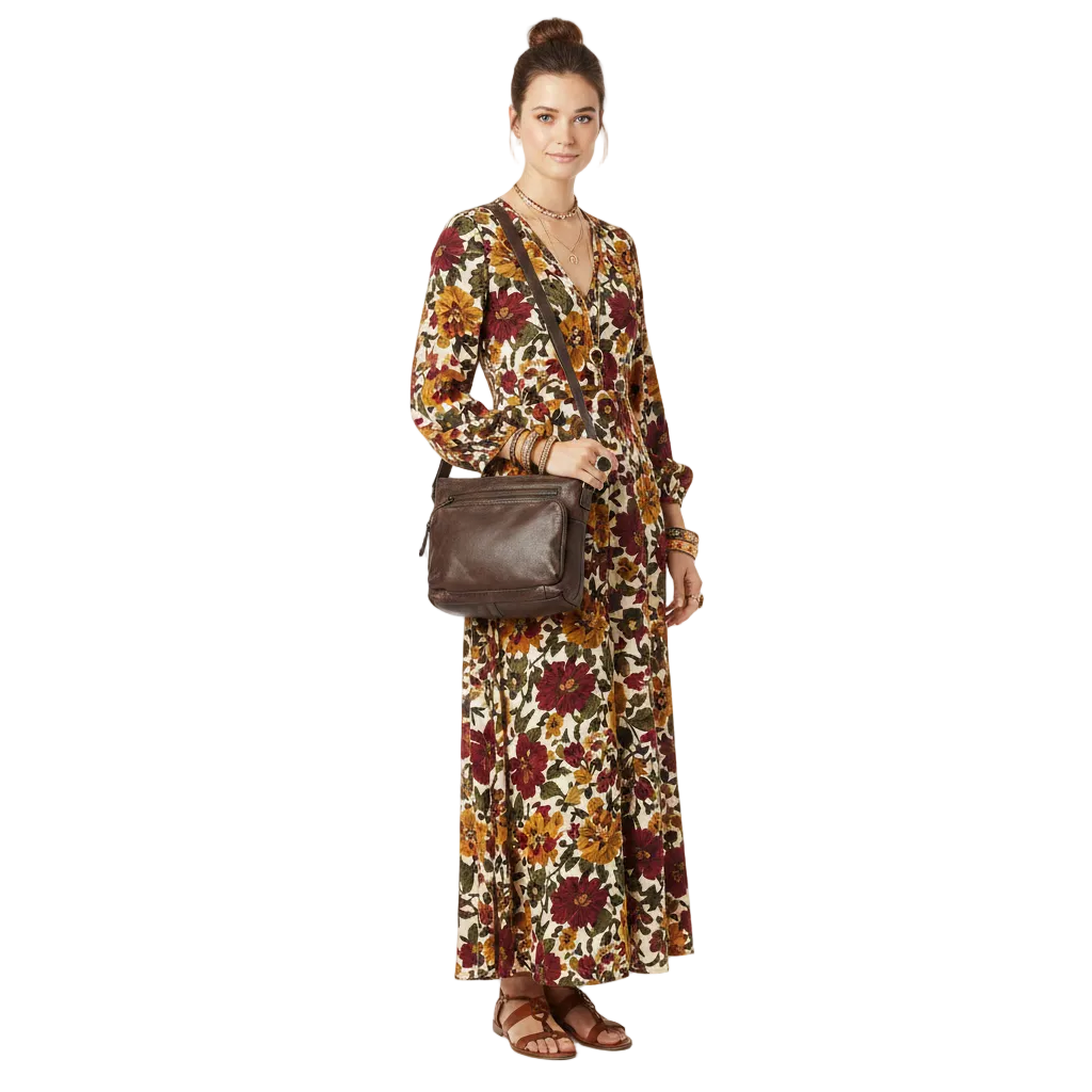 Borsa a tracolla Sally Marrone Scuro