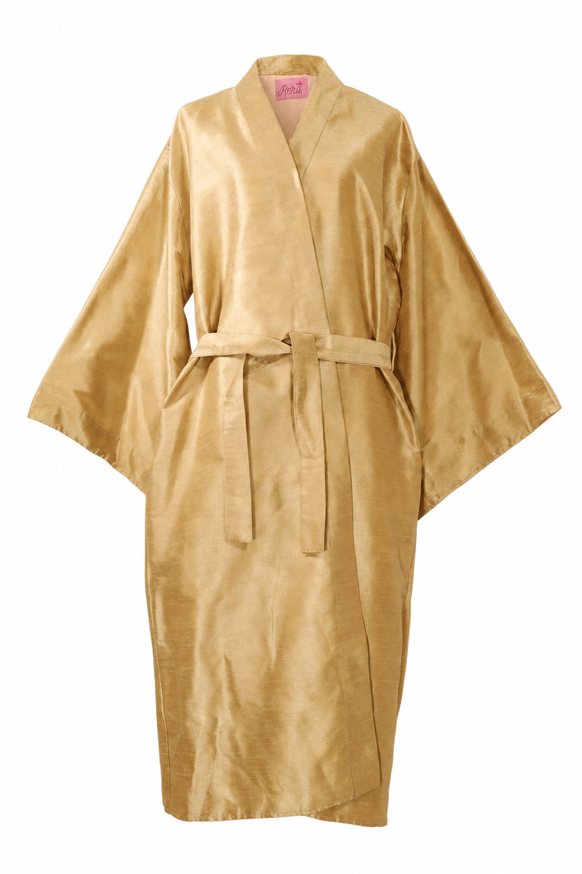 Kimono Gold seta Dupioni Oro