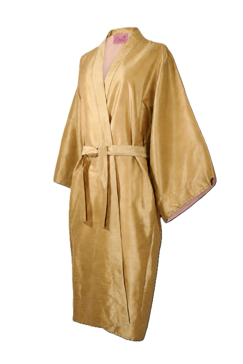 Kimono Gold seta Dupioni Oro